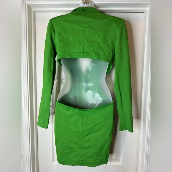 Green Cut Out Blazer Dress - Picture 6 of 9